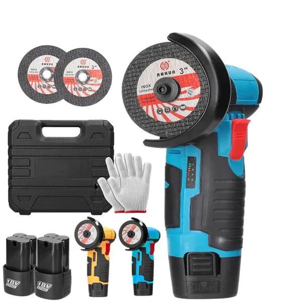 Esmerilhadeira Industrial Portátil + 2 Baterias Extras + Kit de Luvas + Maleta Organizadora